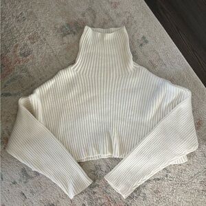 Women's Cream Turtleneck Sweater